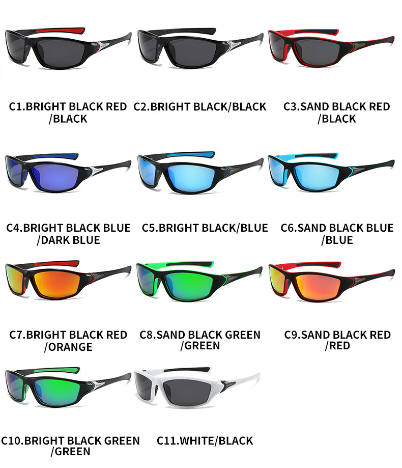 72g Weight Full Frame Glasses Structure Sunglasses Classification Tac, UV400 Protection Lens Material Biker Glasses Style Travel Occasion Color Block Pattern All Seasons Season Unisex Gender Casual Style Grey, Black Color Casual Color Block Tac UV400 Protection Biker Full Frame Men's Sunglasses 6