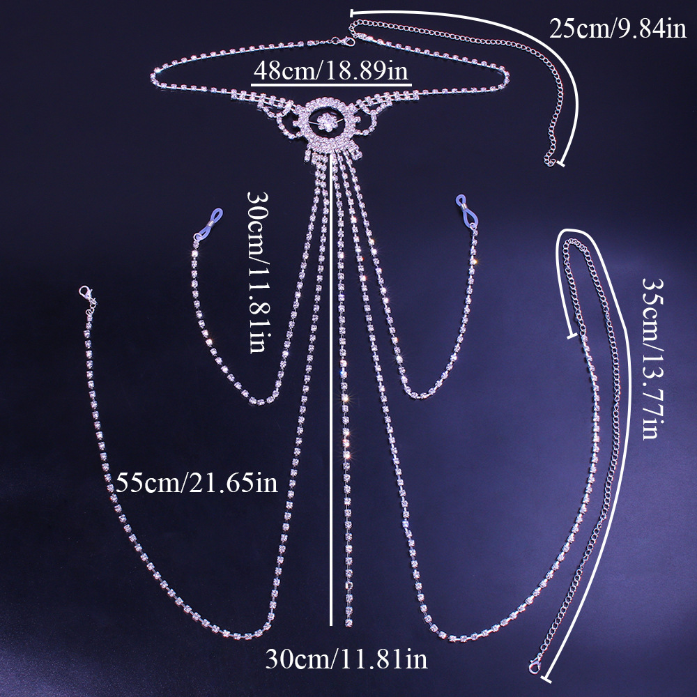 跨境新品_性感流苏乳头链_欧美夜店情趣身体链水钻配饰body