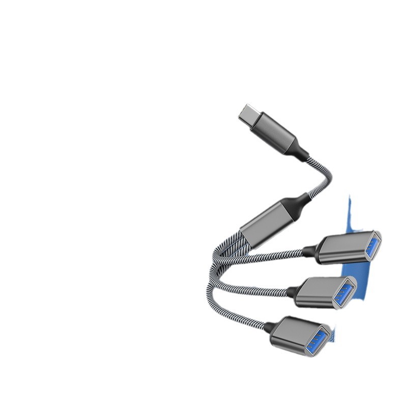 OTG lector de tarjetas de estación de acoplamiento de uno a tres typec a extensor multipuerto inteligente adecuado para divisor de tableta de teléfono móvil