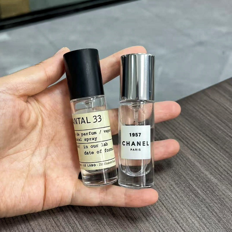 10ML15ML卡口分装瓶便携式玻璃喷雾香水瓶空瓶按压式胡桃木榉木盖|undefined
