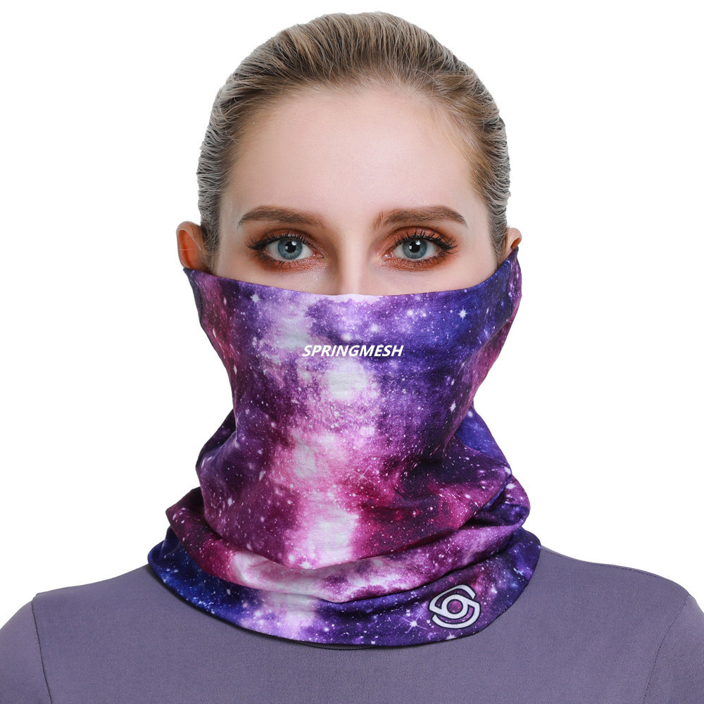 Men's and Women's Headscarf Hat and Neck Warmer Dual-Use Sun Protection Hood, Women's Spring and Autumn Fashion Pattern Tie-Dye Printed Head Wrap Hat