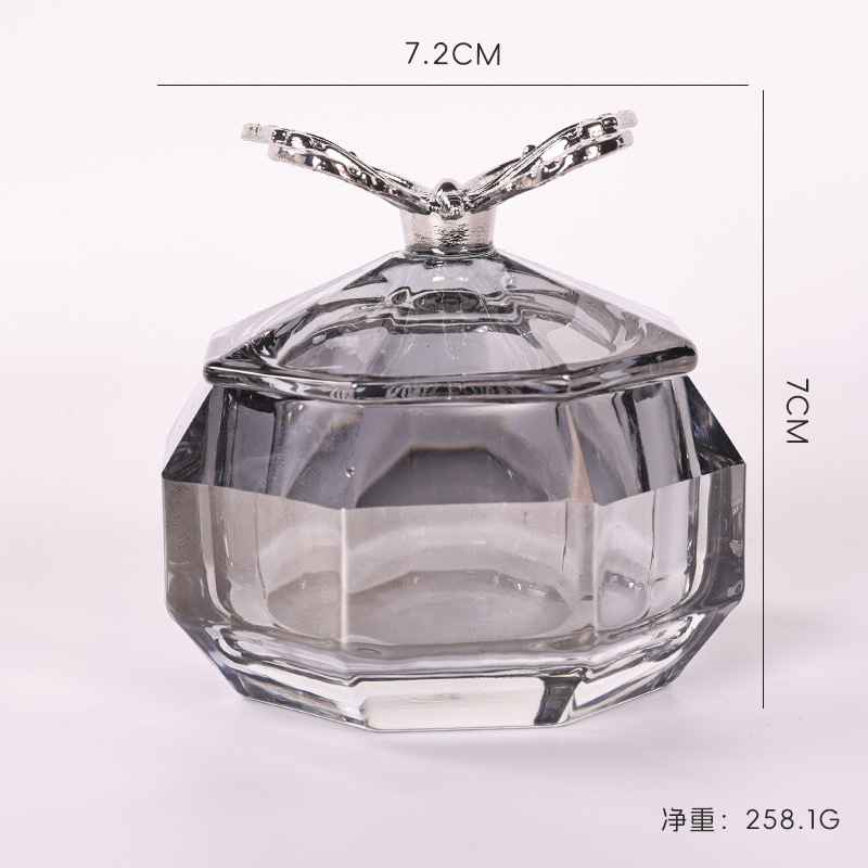 Nuevo estilo transfronterizo de alta calidad nail art bowknot taza de cristal cuadrada taza de lavado de lápices taza de cristal líquido