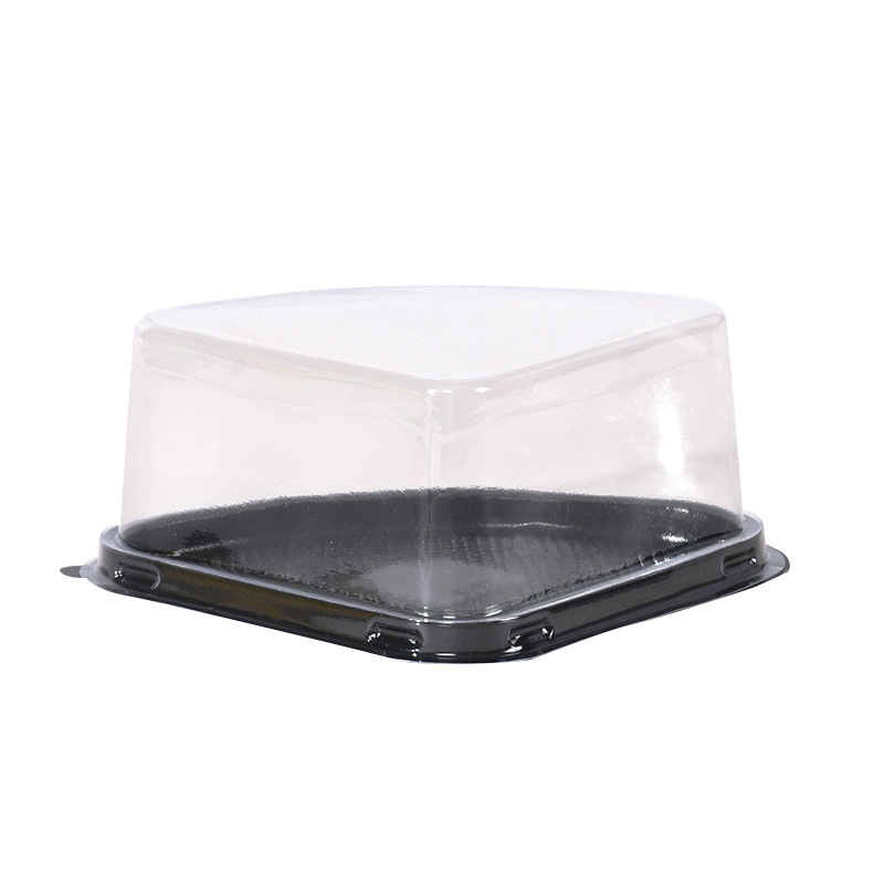 Fábrica al por mayor PET semicírculo corte blister caja transparente triángulo pastel multi-capa para hornear caja de embalaje de postre