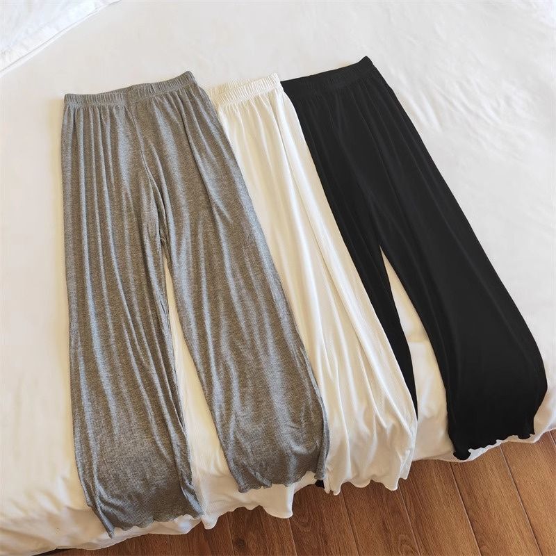 Slim Fit and Comfortable to Wear! Women's Long Sleep Pants for Spring, Autumn, and Summer, Thin and Simple, Casual Home Wear, Can Be Worn Outside, Solid Color Leggings