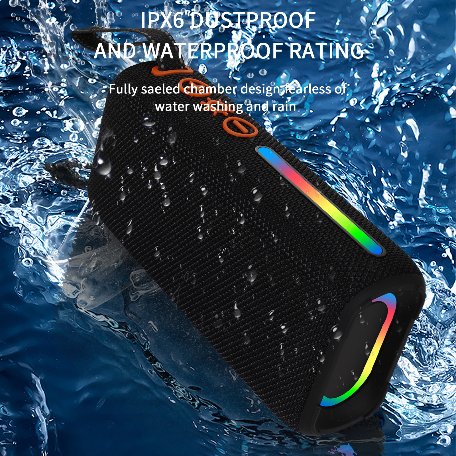 2026 Nieuwe P PRO5 draadloze Bluetooth-luidspreker, RGB-verlichting, draagbare handheld buitensubwoofer met TF-kaartsleuf_voghion.com