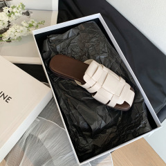 Grape Mom Studiolee ~ 2023 Summer Outerwear Beach Flat Baotou Braided Lazy Mule Sandals for Women