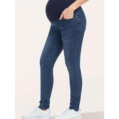 B1821 代发速卖通亚马逊跨境新款牛仔面料女式孕妇牛仔裤 超