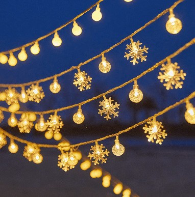 Duofou nueva cadena de lámparas de copo de nieve LED transfronterizas caja de baterías decoración de festividades luces de bodas de colores estrella de Navidad