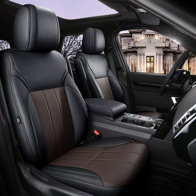 cover 5/7 seats can be ordered, Modelə uyğun (Original) oturacaq örtükləri - black-curry-standard-edition-5-seats-half-pack-of-ordinary-leather