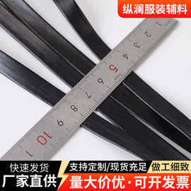 现货供应0.5-2.0cm pu皮革包边条 皮料压条抽条 黑色皮条