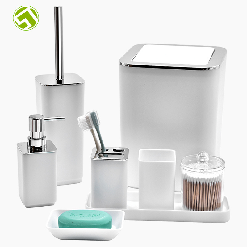 Baños de plástico bandeja baño conjunto de lavado cepillo de dientes estante baño lavabo decoración hotel conjunto de cuatro piezas
