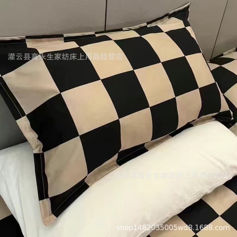 브라운 체크무늬 [베갯잇]