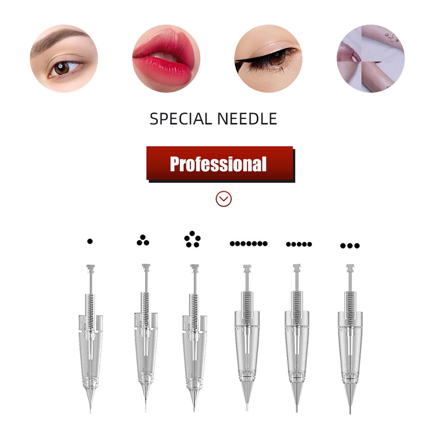 Puntas de aguja eléctricas integradas para microagujas de cejas, equipo para tatuajes de labios y delineado de ojos, puntas de aguja tipo bayoneta al por mayor en stock.