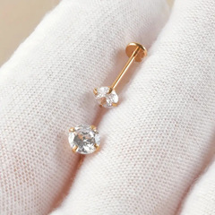 Lip piercing earring stainless steel lip ring 1.2mm zirconia long rod helix piercing jewelry Amazon cross-border piercing ornament