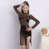 GTYDANCE Advanced Latin Dance Jump для девочек 2024 новый осенний и зимний рукав с длинными рукавами из бахромы