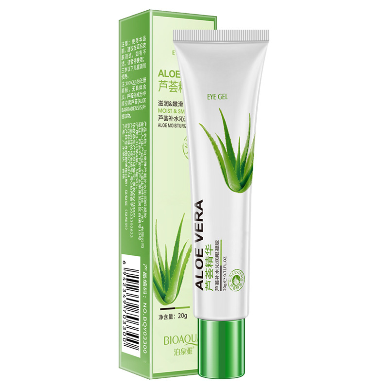 Boquanya aloe hidratante gel de ojos hidratante circunferencia del ojo mejora ojeras crema de ojos al por mayor