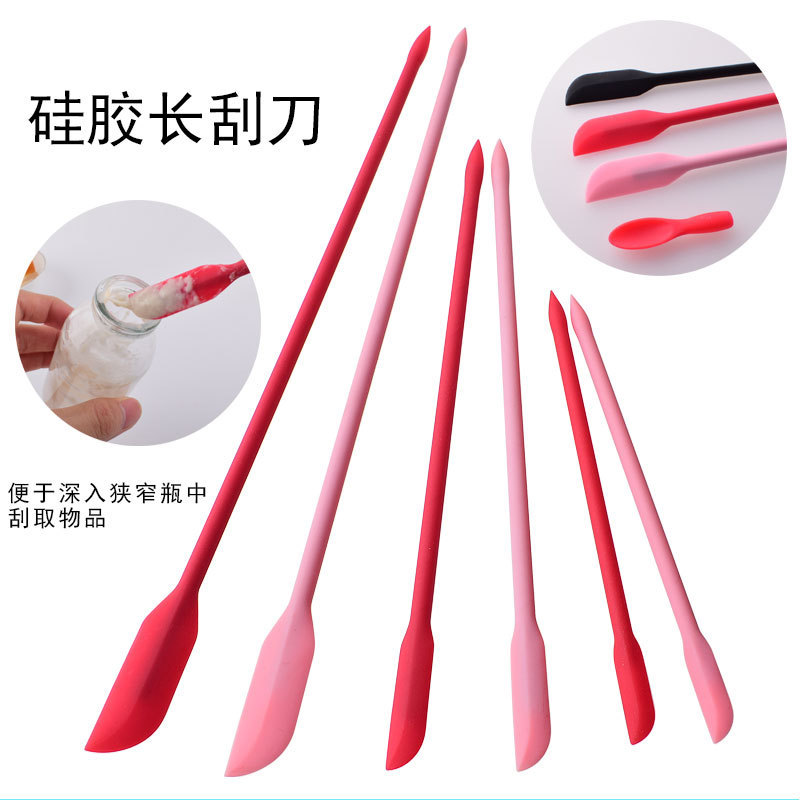 Mini small size Long Tail Silicone Scraper Cosmetic Bottle Inner Wall Scraper Jam Oil Scraper High Temperature Resistant Scraper