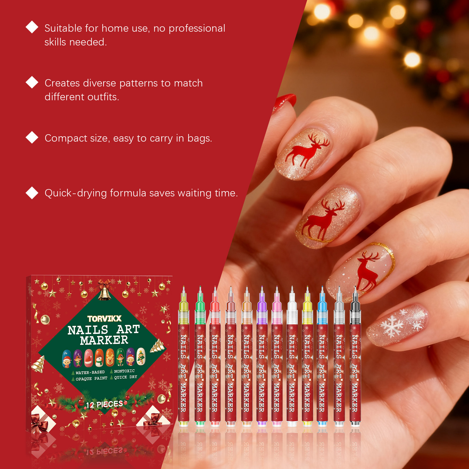 Christmas Nail Art Graffiti Pen For Precise Detail And Design_voghion.com