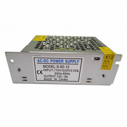 12V5A switching power supply 12V60W DC monitoring 5V5A mobile phone counter lamp with light bar transformer LED power supply