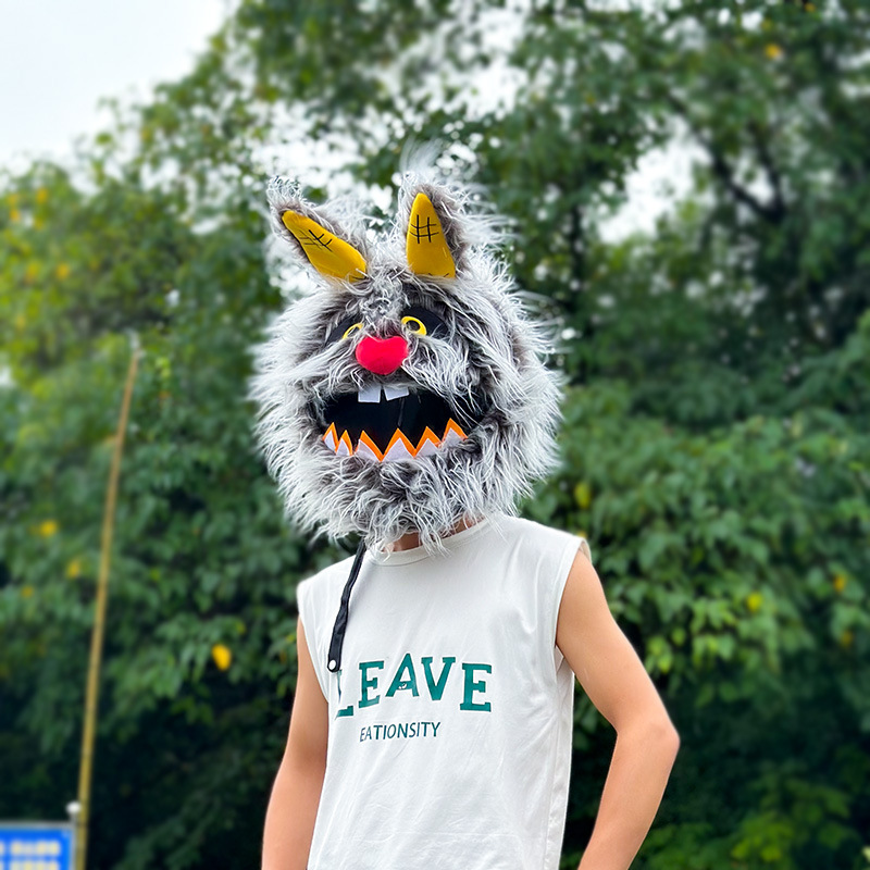Funda de Casco de Peluche con Diseño de Conejo, para Motocicleta, Cálida, Cortavientos, Cubre Todo el Rostro, Accesorio de Moda para Motociclistas