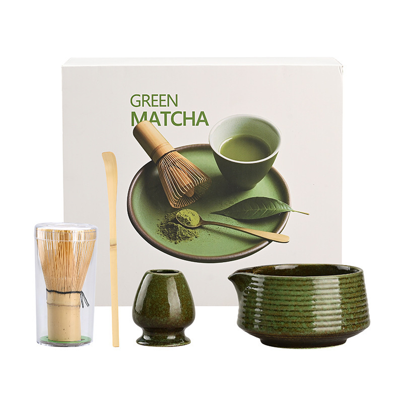 陶磁抹茶茶碗日本式抹茶用セット茶竹抹茶ブラシ百本立宋代茶道ギフトボックス|undefined