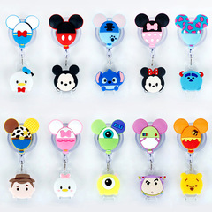 Mickey cartoon easy-pull buckle retractable buckle doctor nurse student card holder badge badge clip lanyard work permit
