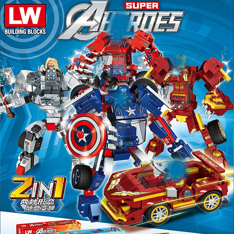 Lewan 2015 Avengers Captain America Iron Motorcycle Spider 2046 Assembled Building Block Man Toy 80008