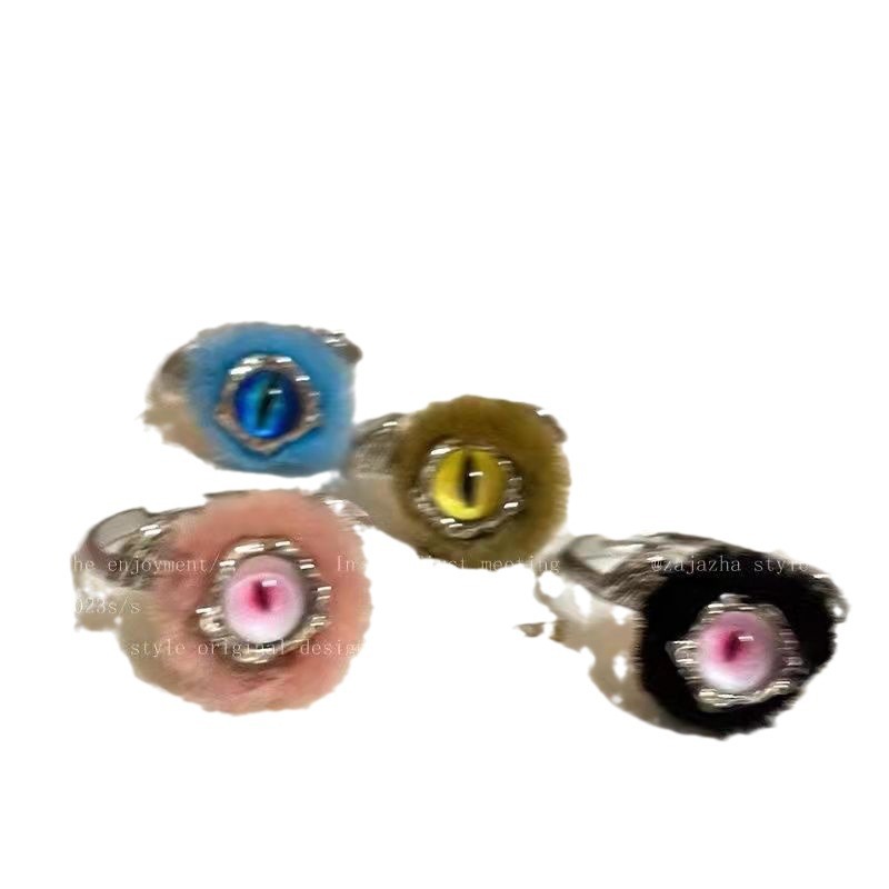 Plüschiges, skurriles kleines Monster für Frauen, neuer offener Nischenring für Paare und beste Freundinnen im Herbst/Winter, grenzüberschreitend_voghion.com