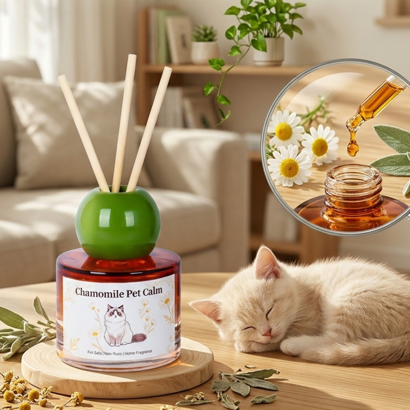 Pet-Specific Rattan Aromatherapy 120ml Indoor Odor Removal Sage Deodorizer Safe for Cats and Dogs Non-Toxic Flameless Aromatherapy