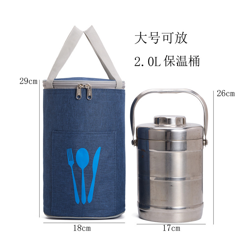 Waterproof Satchel Round Lunch Box Aluminum Foil Lunch Bag Insulated Lunch Box Bag Thickeneded Large Capacity Round Lunch Bag