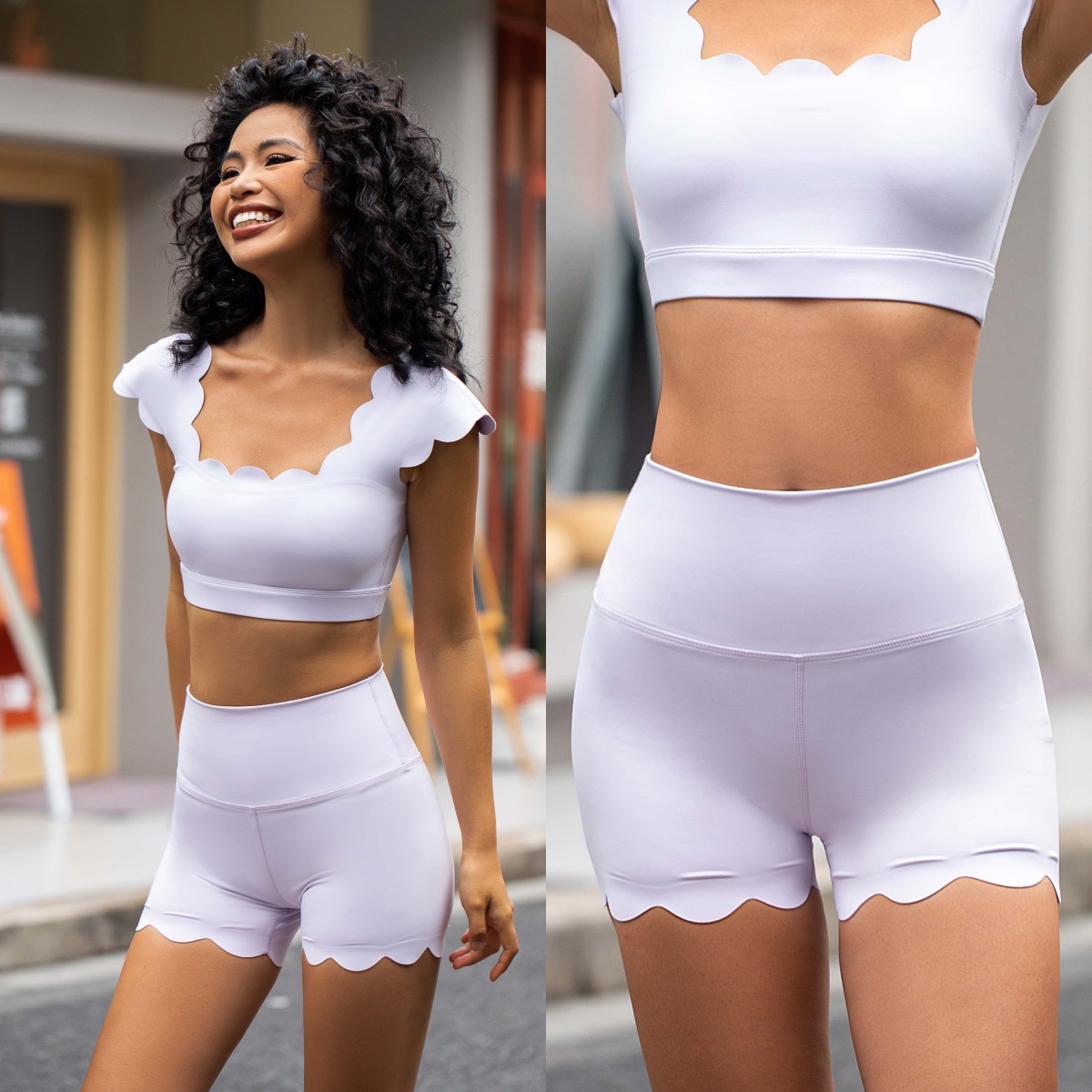 Pantalones de yoga de encaje de cintura alta, pantalones transpirables, troteos cómodos, entrenamiento de Pilates, pantalones de fitness para mujeres