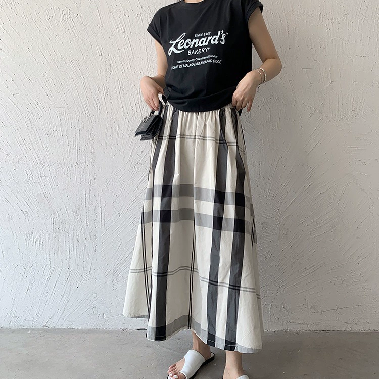 7 цветов новый спот 2024 весна, лето, Япония и Южная Корея взрывные юбки в клетку