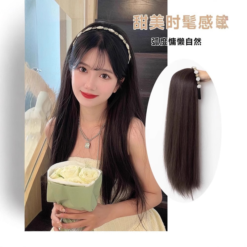 Wig Female Long Hair Headband Wig One-Piece U-Shaped Half Headgear Long Straight Hair Natural One-Piece Artificial Hair Wig Piece Wig Female Long Hair Headband Wig One-Piece U-Shaped Half Headgear Long Straight Hair Natural One-Piece Artificial Hair Wig Piece