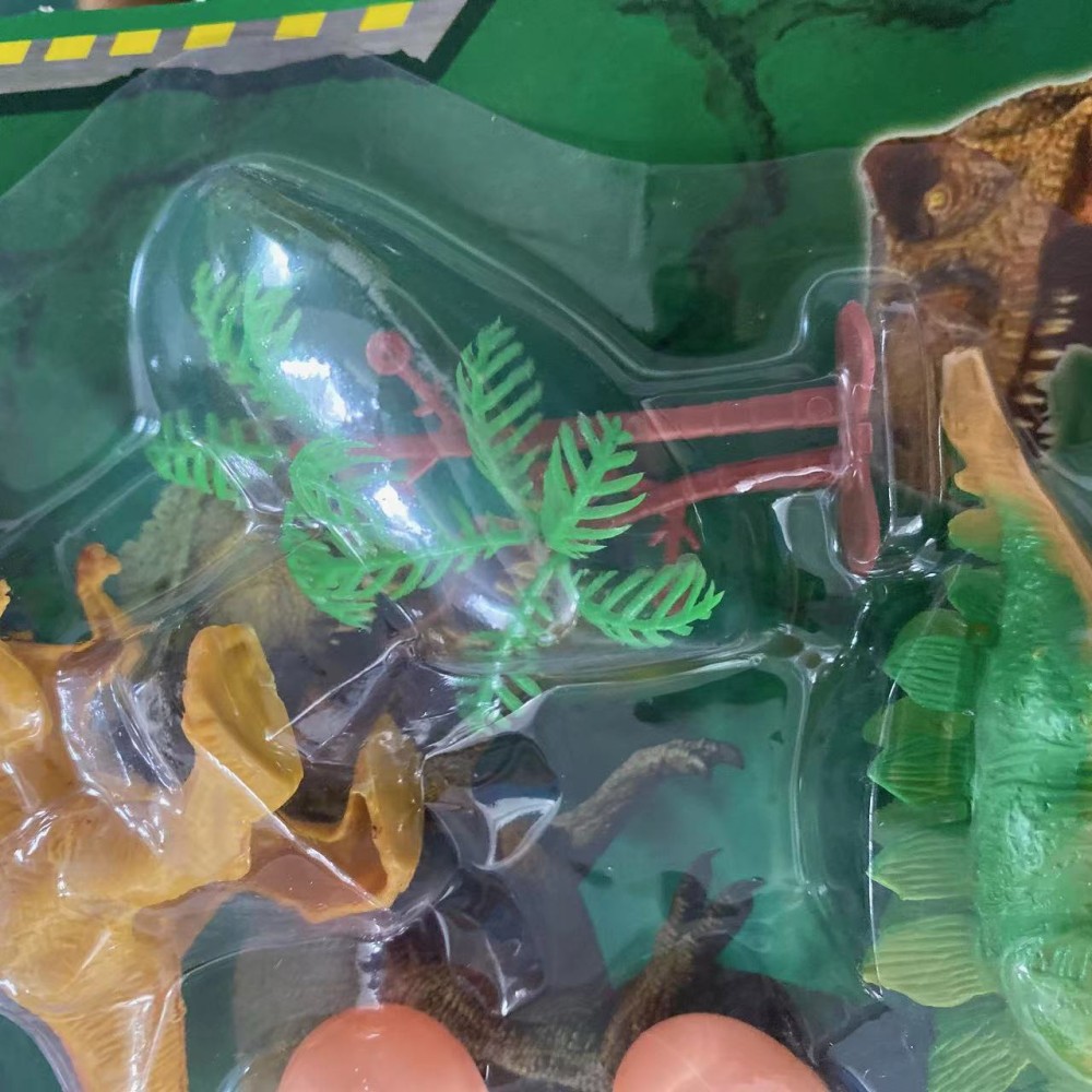Fabricante de juguete puesto 2 yuanes dinosaurio plástico modelo de juguete de simulación de dinosaurio animal anillo de juguete al por mayor