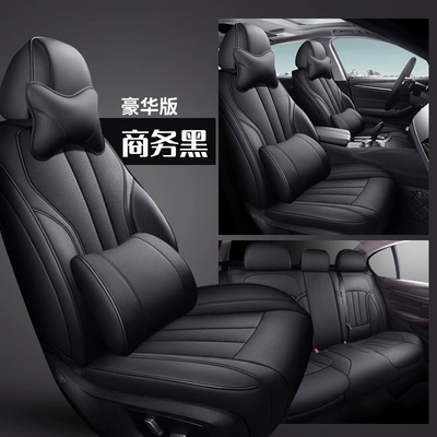 for All Seasons, Genuine Leather, Modelə uyğun (Original) oturacaq örtükləri - business-black-deluxe-edition-five-seats-nappa-leather-full-surround-of-front-and-rear-rows