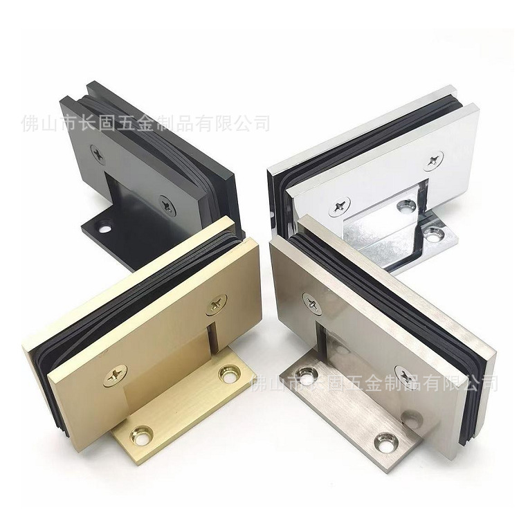 短小底板款100MM合页铰链全铜实心90度对墙浴室玻璃夹淋浴房配件