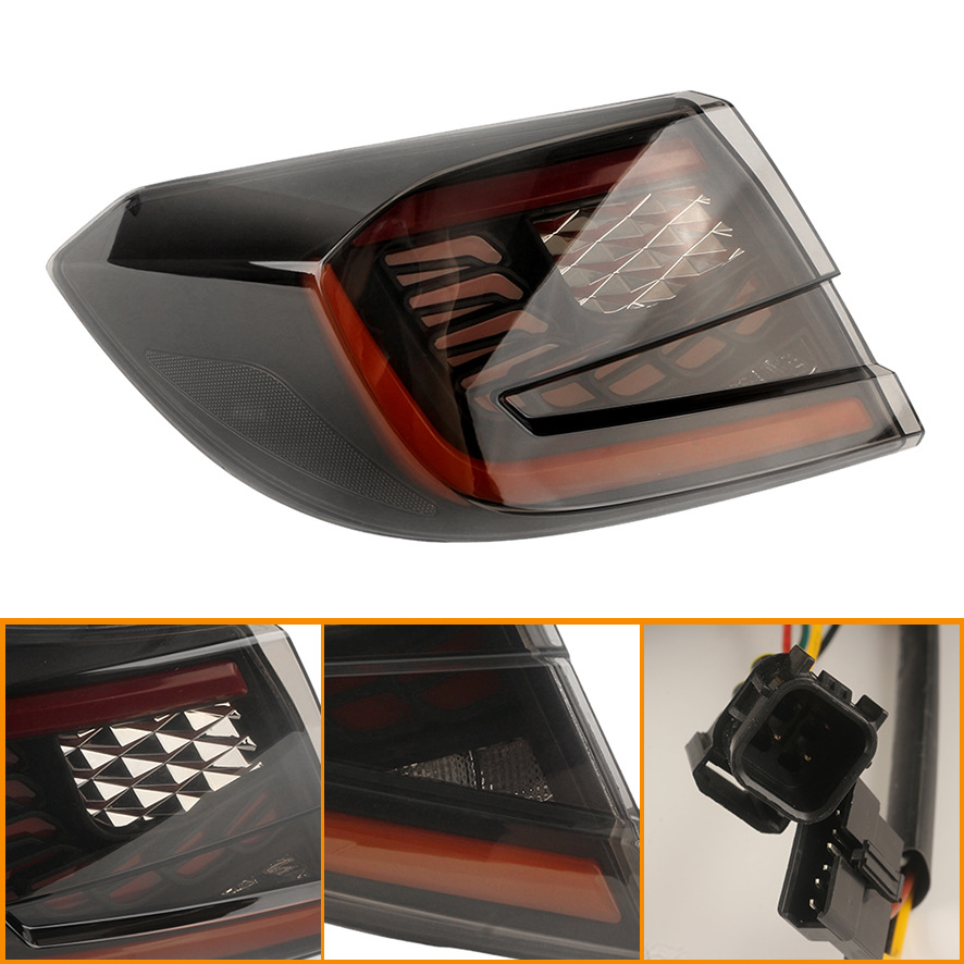 Aplicable a 18 - 22 generaciones de conjunto de luces traseras Accord modificado LED escamas de dragón traseras luces de dirección de flujo
