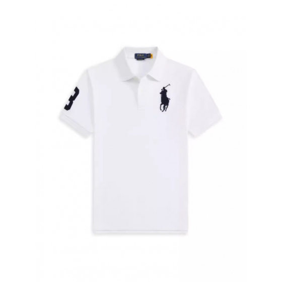 Foreign Trade Paul Short-sleeved Polo Shirt Men's Loose plus size Lies Solid Color Printed Paul Shirt