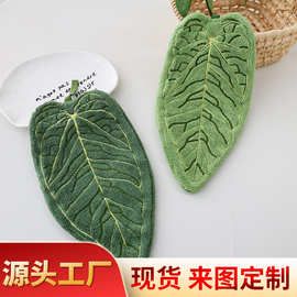 厂家批发树叶擦手巾加厚防臭速干不掉毛可挂式厨房卫生间小擦手帕