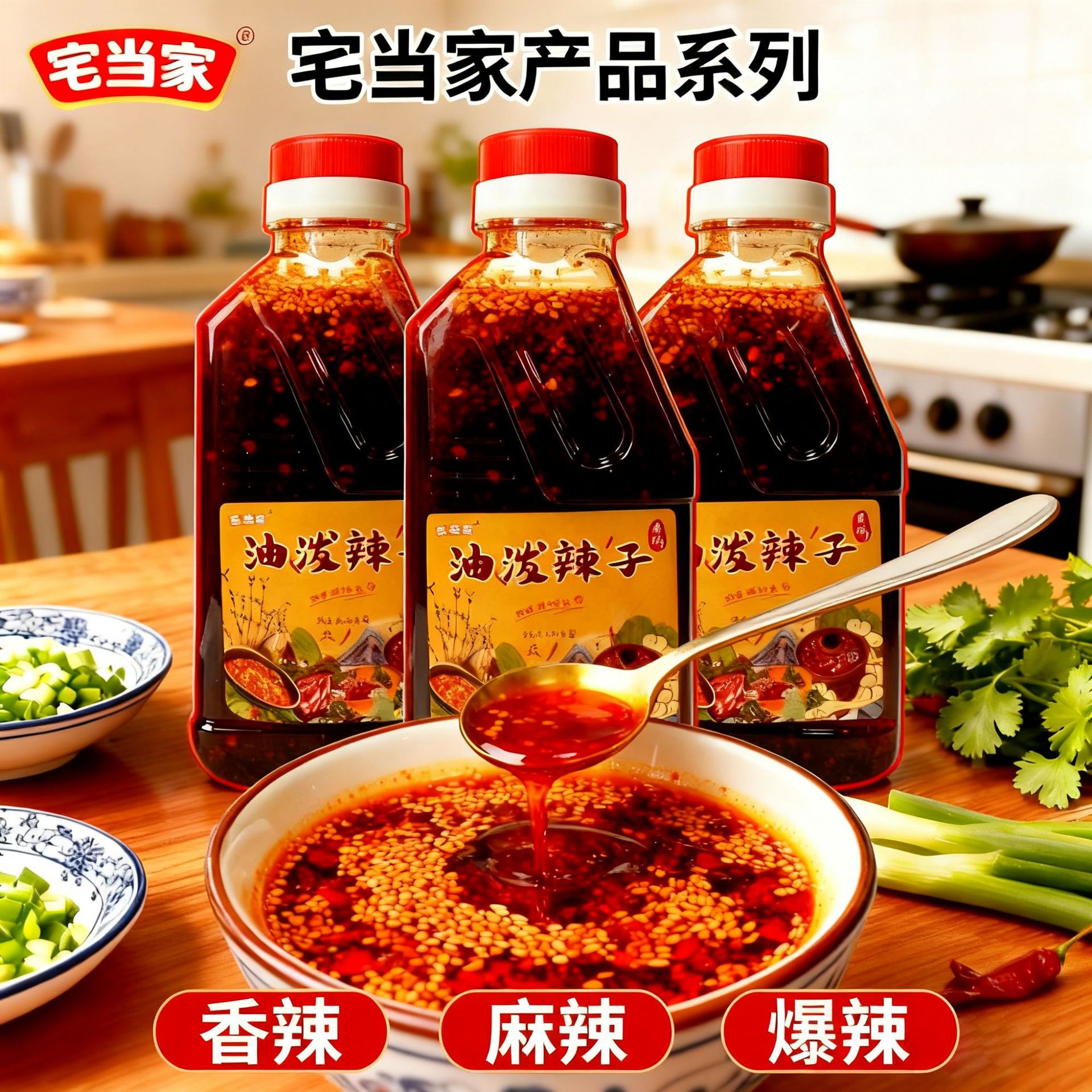 Spicy and Numbing Red Chili Oil for Commercial and Home Use, Suitable for Cold Dishes, Noodles, Dipping Sauce, and as a Condiment