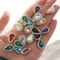 15 смешанных цветных острых капель стекла со стразами DIY аксессуары для одежды танцевальный костюм декоративные ручные дрели