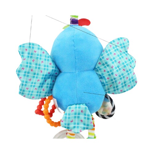 Happy Monkey World Cup mascot multifunctional rattle mirror teether lathe hanging plush toy