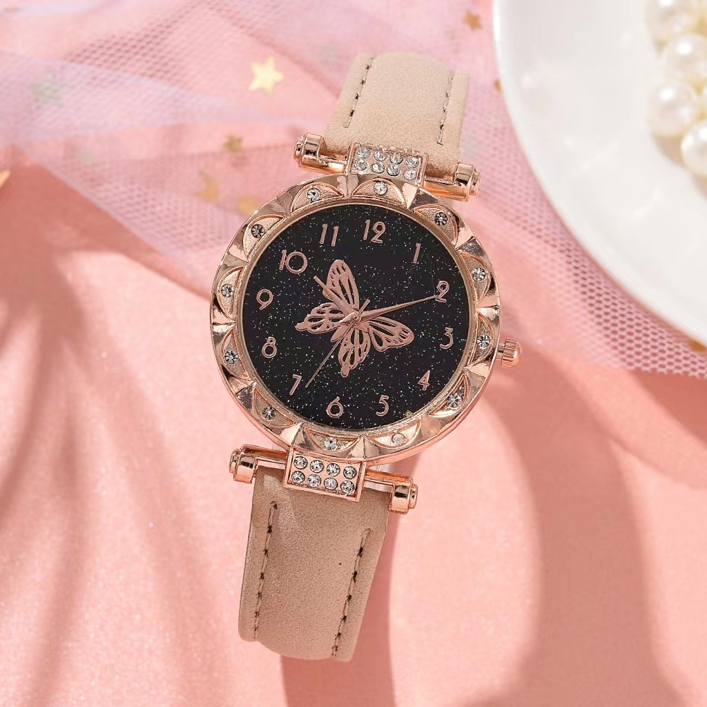 Ladies Quartz Watch Classic Butterfly Pattern Digital Face Women_voghion.com