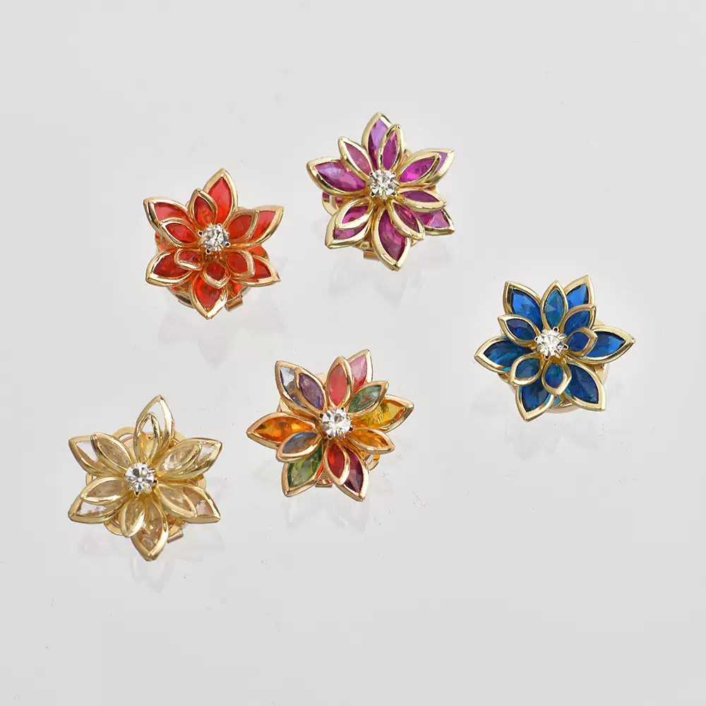 跨境复古花朵袖扣时尚个性衬衣衣领装饰扣百搭晚宴衬衫扣配饰批发