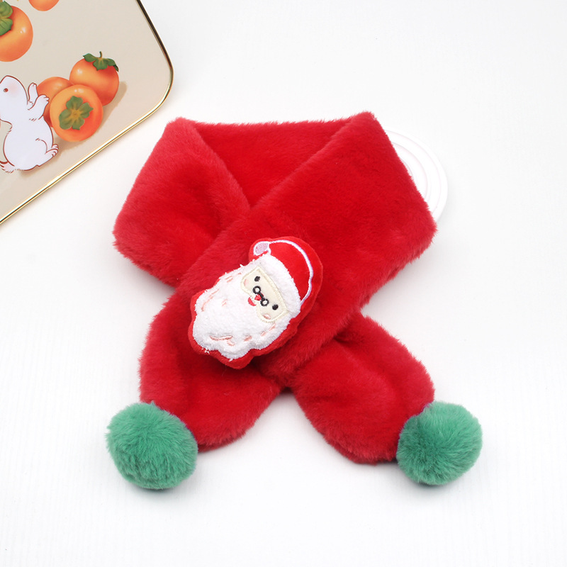 Bufanda infantil de felpa imitación piel de conejo cálida otoño invierno Navidad bebés y niños
