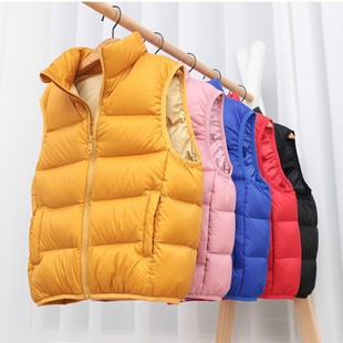 Children's Down Vest Boys' Girls' Baby Vest Autumn and Winter Thickened Down Jacket Outer Wearing Vest