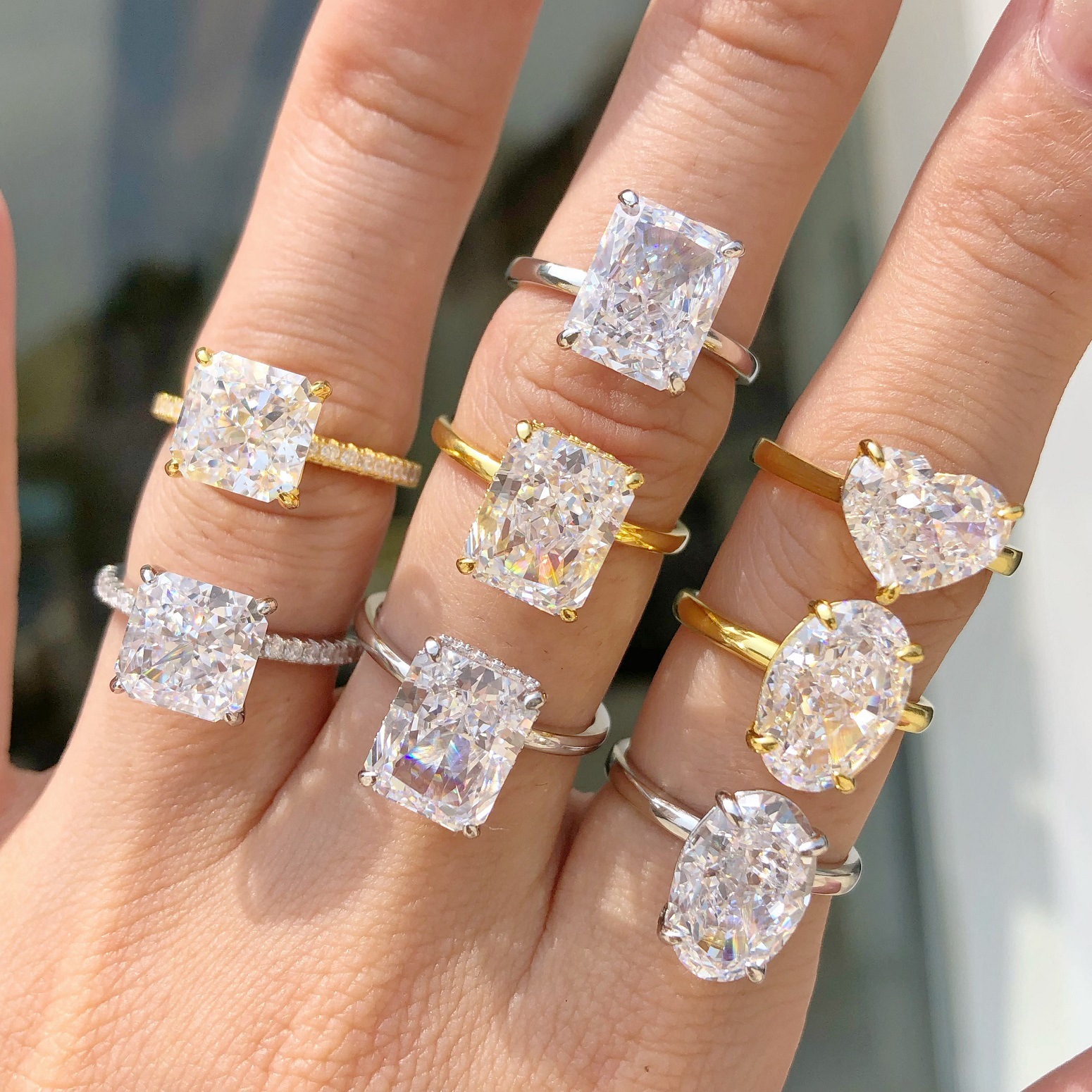 6g Weight Zircon Inlay Material Rings Classification 5, 9 Ring Size 1 Piece Quantity Holiday, Daily Occasion 925 Sterling Silver Material Geometric, Heart Shape Pattern Women's Gender Plating, Inlay Design Elegant Style 925 Sterling Silver Zircon Geometric Heart Shape Rings 1