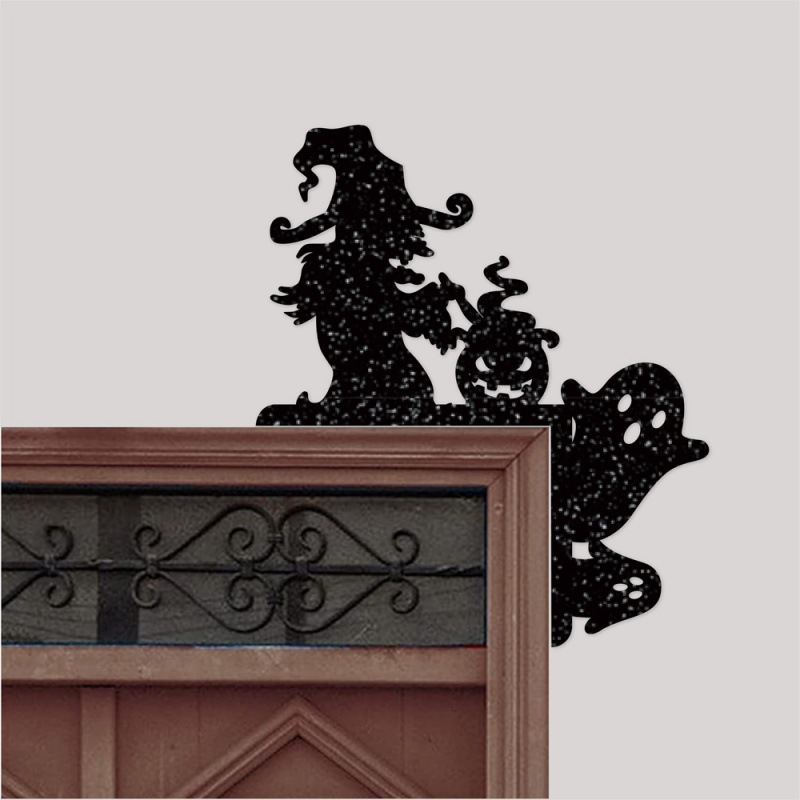 Nuevas pegatinas de esquina de decoración de fiesta de Halloween europeas y americanas, pegatinas de interruptor, pegatinas de papel flash de decoración de esquina de puerta de Halloween