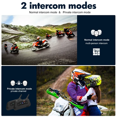 1500m Real-Time Intercom – Motorcycle Helmet Headset