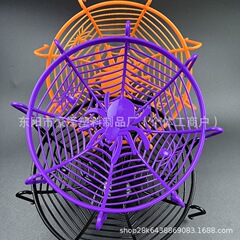 メーカー卸売りハロウィーンオレンジ色のクモキャンディーバスケットイースター装飾高脚果物皿クリエイティブスナック収納